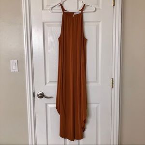 Flowy Orange Maxi Dress